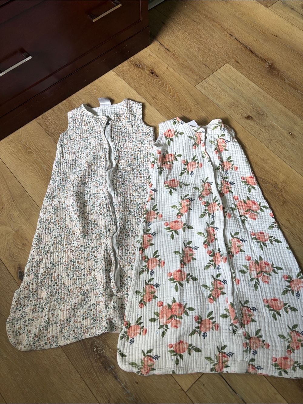Girls Floral Pink and Cream Sleeveless Sleep Sack Dress size XL